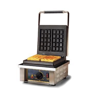 Commercial Cast Iron Liège Waffle Maker with Stainless Steel Body