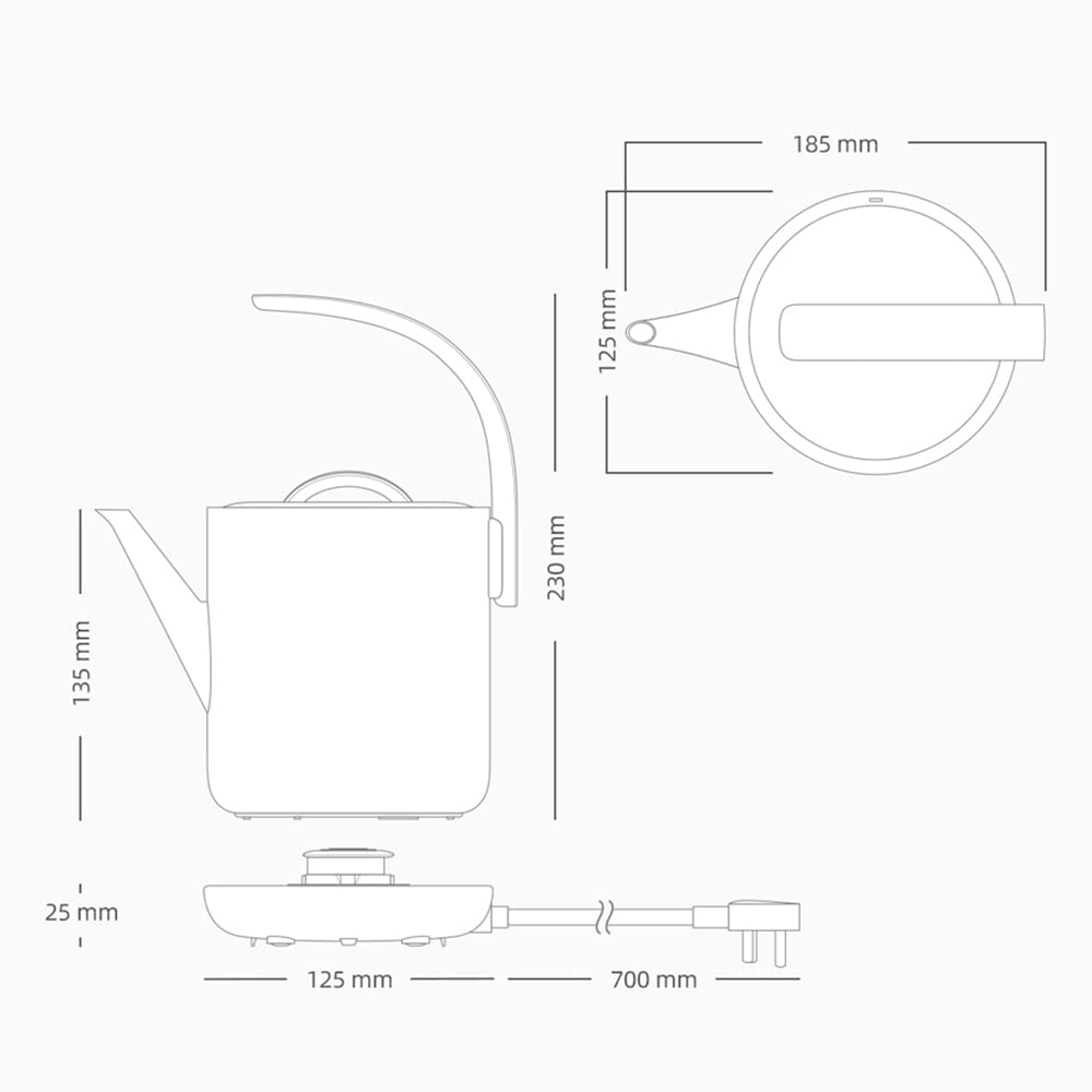 850ml Stainless Steel Electric Kettle with Auto Shut-Off