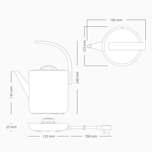 850ml Stainless Steel Electric Kettle with Auto Shut-Off