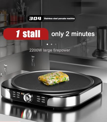 Non-Stick Electric Crepe Maker & 7-Hole Griddle Pan