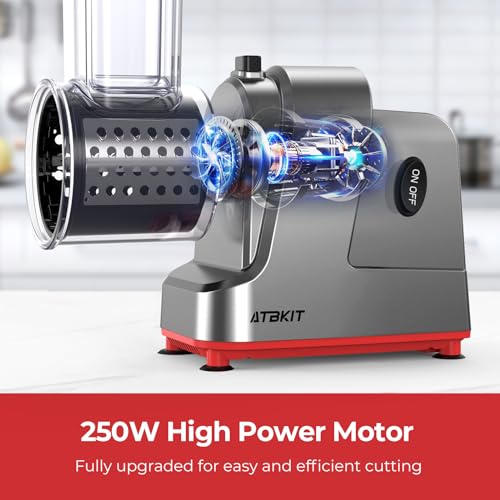 250W Electric Cheese Grater & Vegetable Slicer with 5 Blades