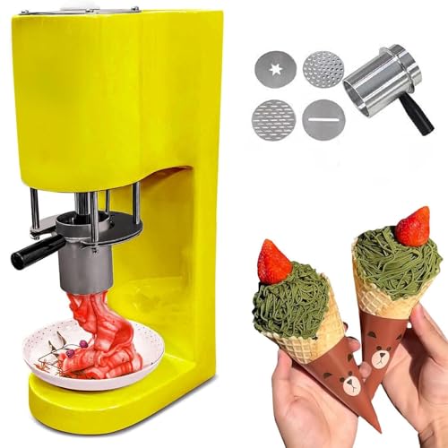 80W Stainless Steel Spaghetti Ice Cream Maker with 4 Shape Molds