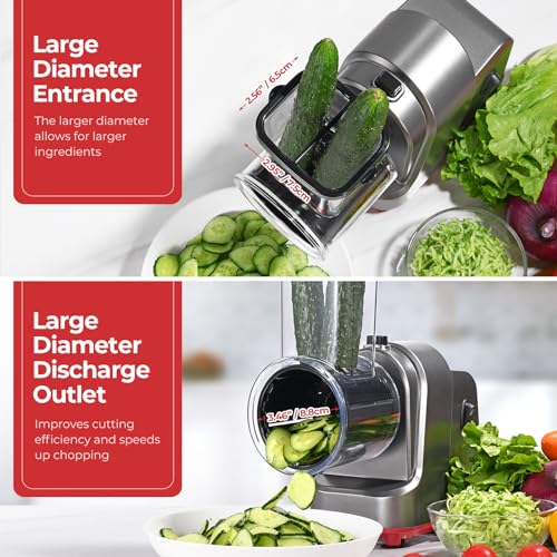 250W Electric Cheese Grater & Vegetable Slicer with 5 Blades