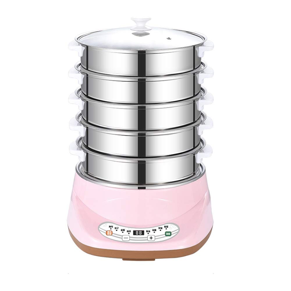 Stainless Steel Electric Food Steamer with Timer & Auto Shut-Off