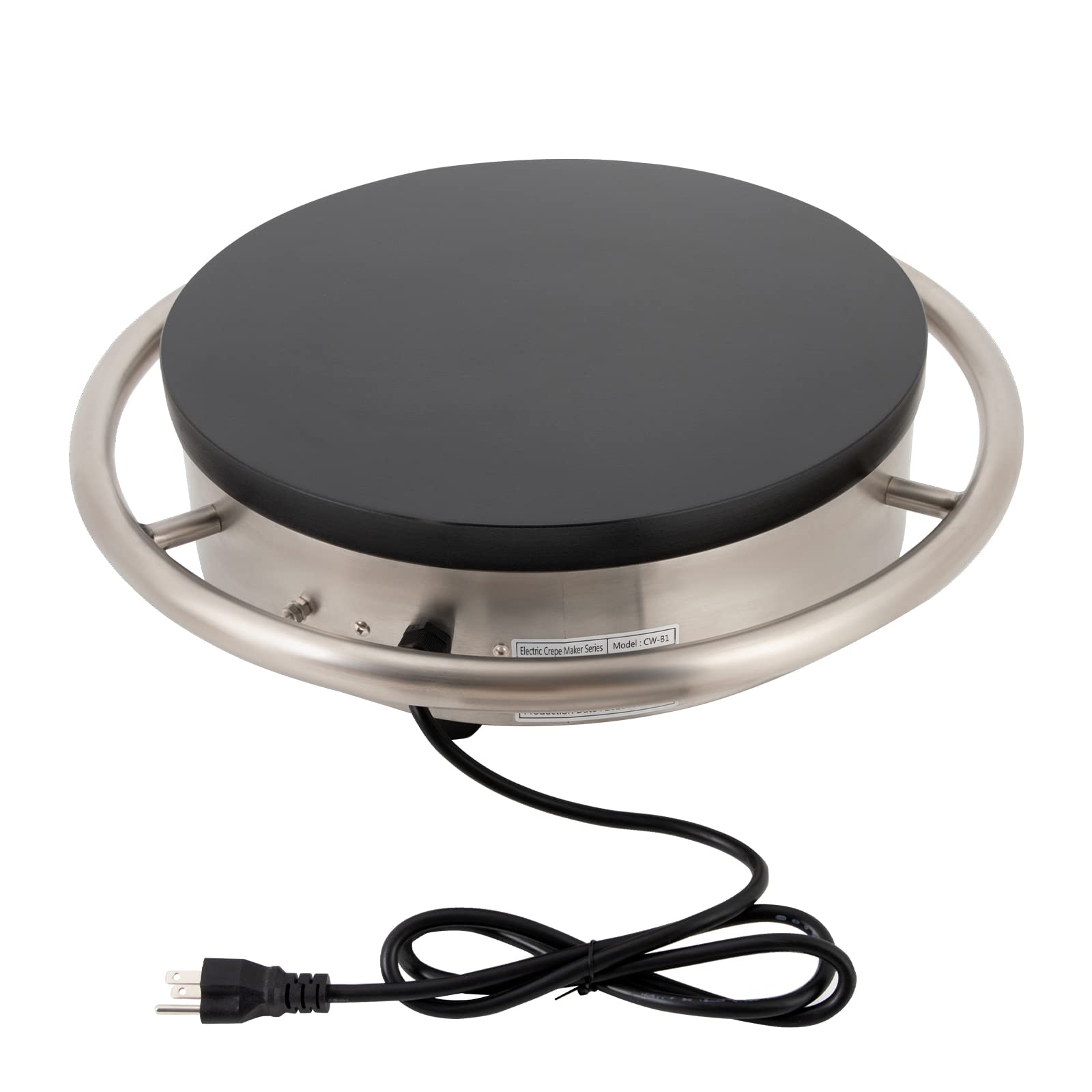 1500W 16-Inch Electric Crepe Maker with Non-Stick Griddle
