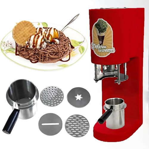 80W Stainless Steel Spaghetti Ice Cream Maker with 4 Shape Molds