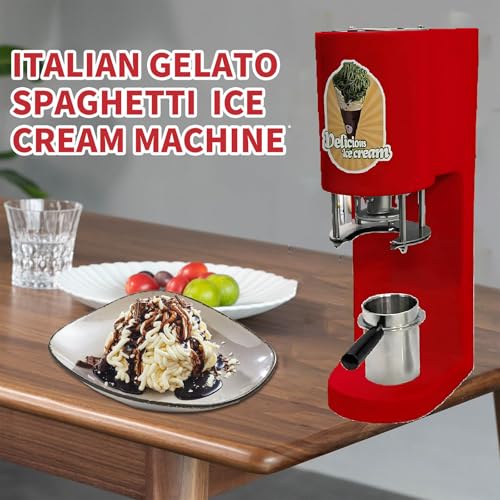 80W Stainless Steel Spaghetti Ice Cream Maker with 4 Shape Molds