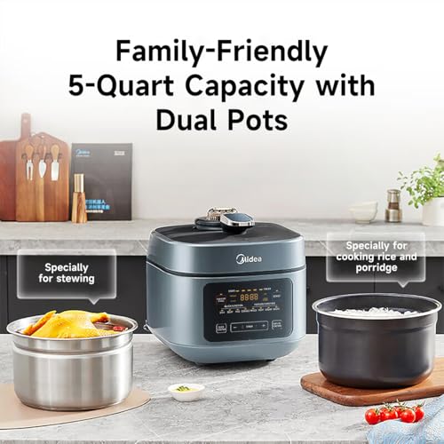 5-Quart 8-in-1 Electric Pressure Cooker with Dual Pots