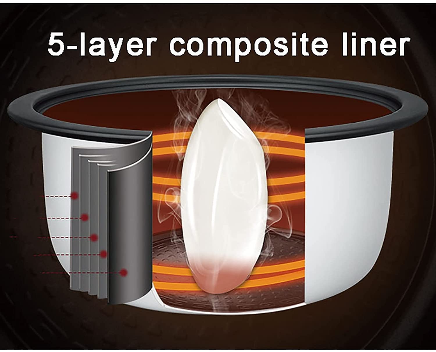 8L Commercial Rice Cooker with Non-Stick Inner Pot