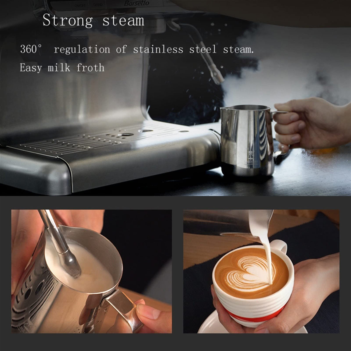 Automatic Espresso Machine with Grinder & Milk Frother