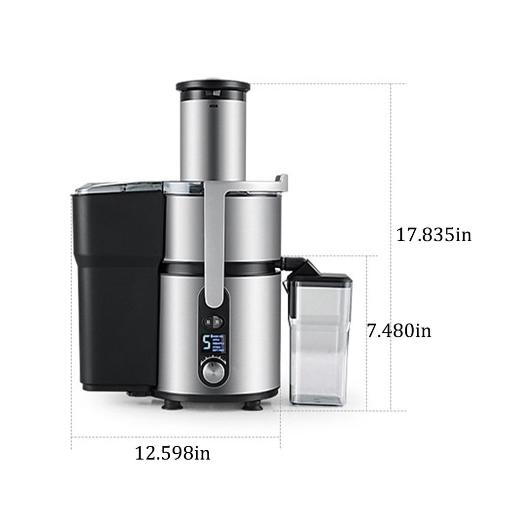 1250W Stainless Steel Centrifugal Juicer with 5-Speed Control