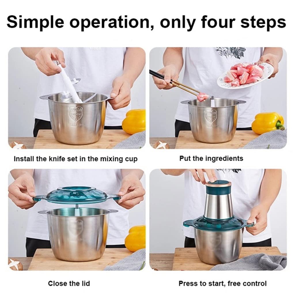 250W Stainless Steel Electric Meat Grinder & Food Chopper with 2 Speeds