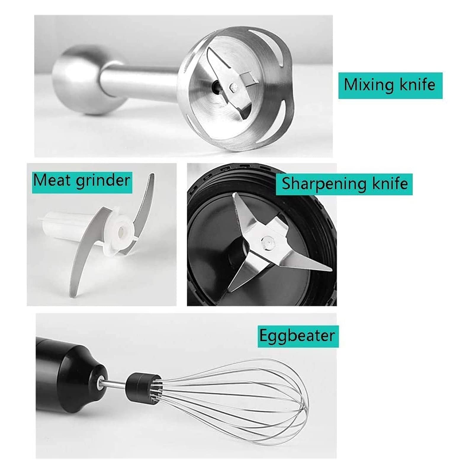 800W 5-in-1 Immersion Blender Set with Chopper & Whisk Attachments