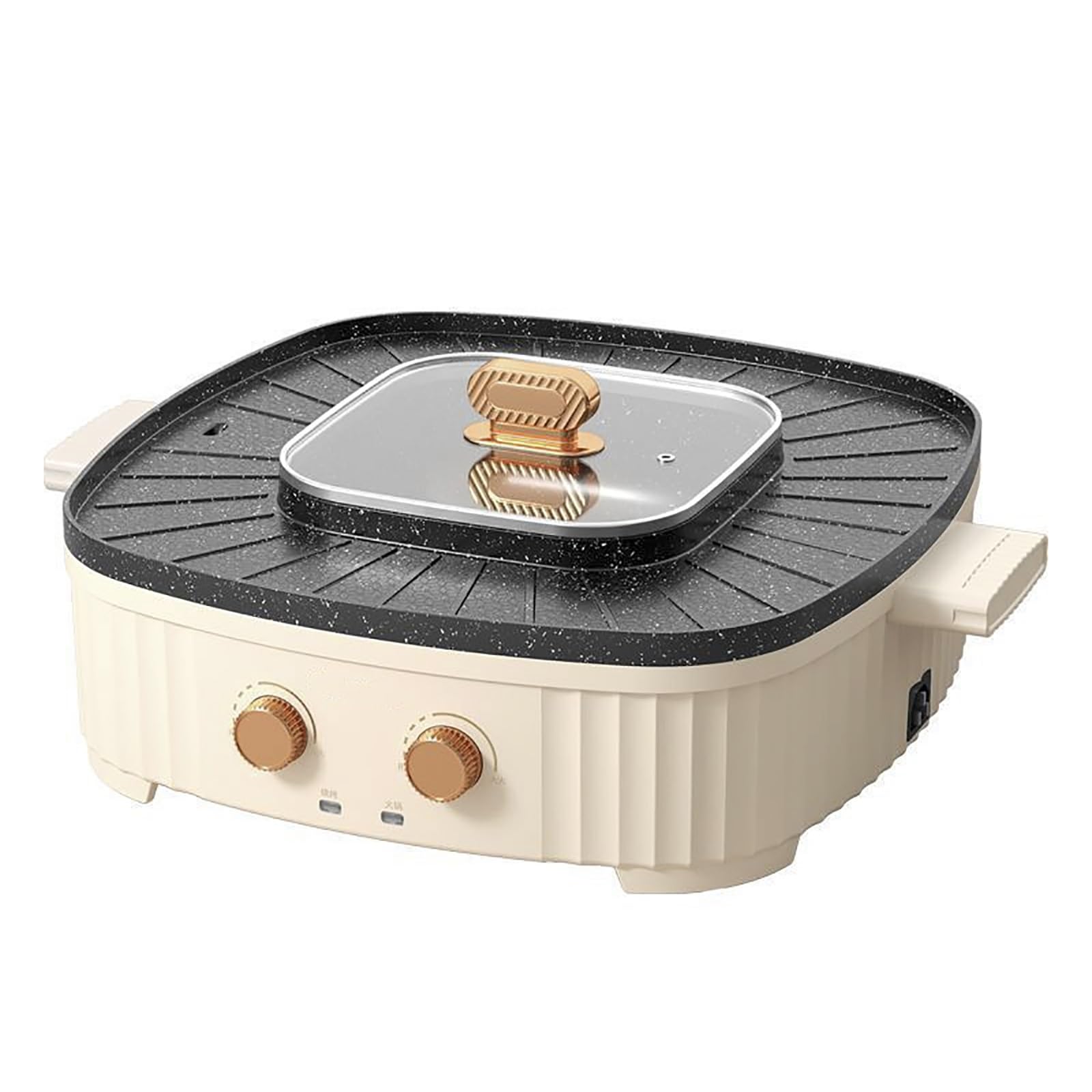 2-in-1 Electric Grill & Hot Pot with Non-Stick Divided Pan