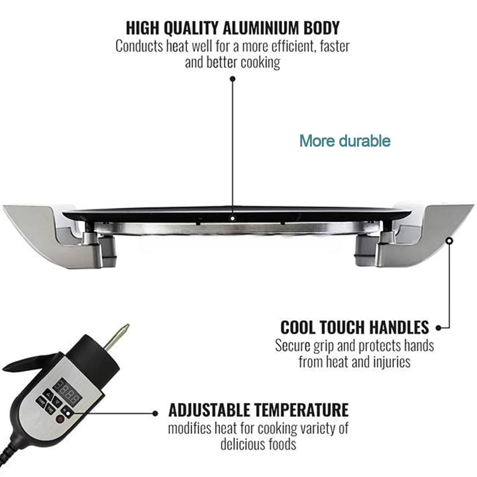 40cm Electric Crepe Griddle with Digital Temperature Control