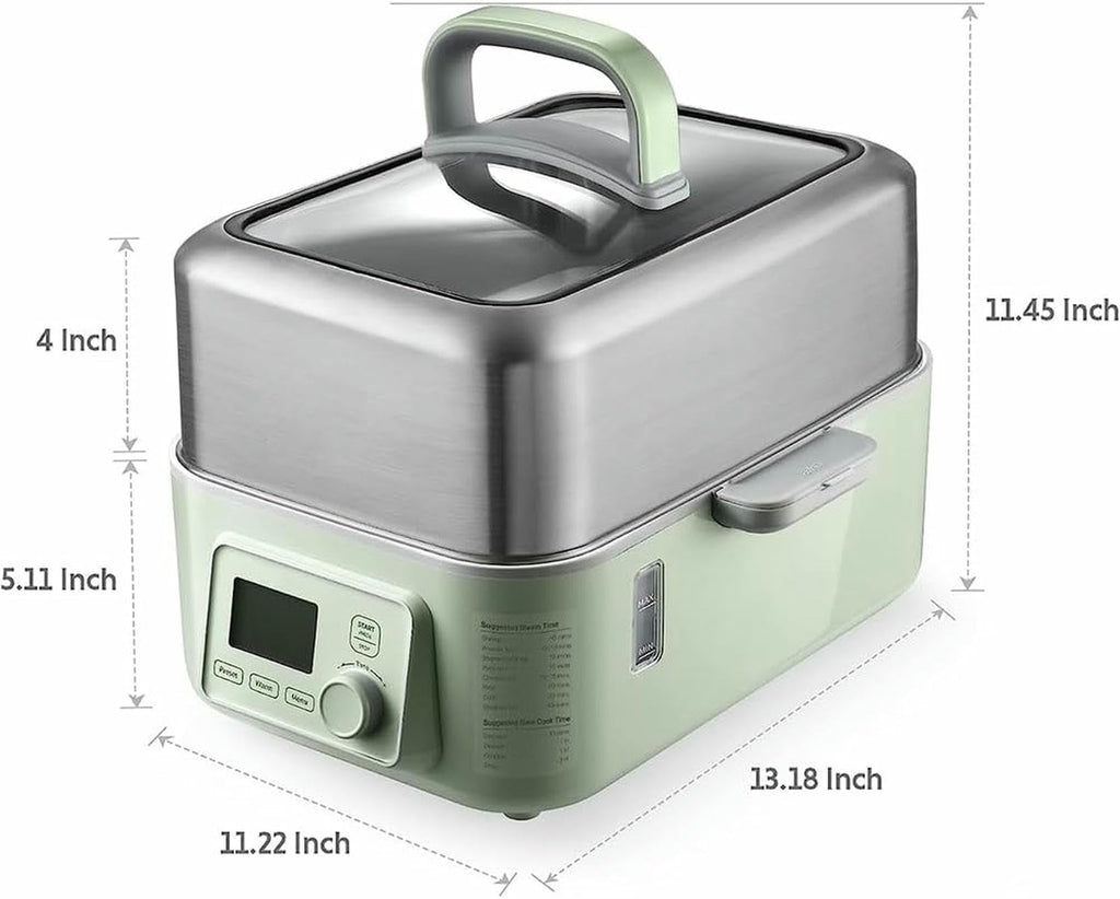 2-Tier Digital Electric Food Steamer with Auto Shut-Off