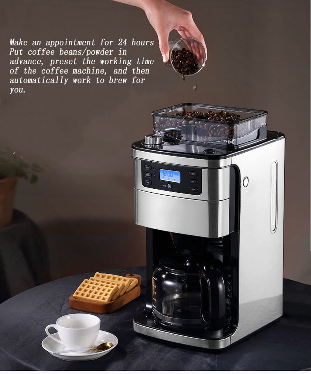 Automatic Drip Coffee Maker with 3-Level Strength Control