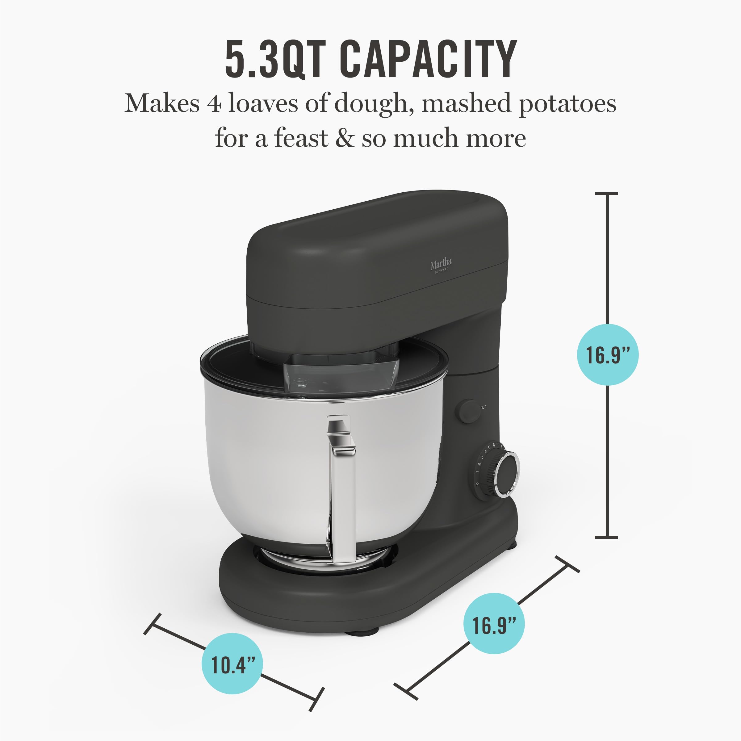 12-Speed Tilt-Head Stand Mixer with 5.3QT Stainless Steel Bowl & Attachments
