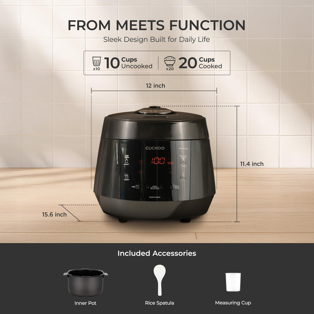 Cuckoo Electric Heating Pressure Rice Cooker CRP-P1009SW (White)