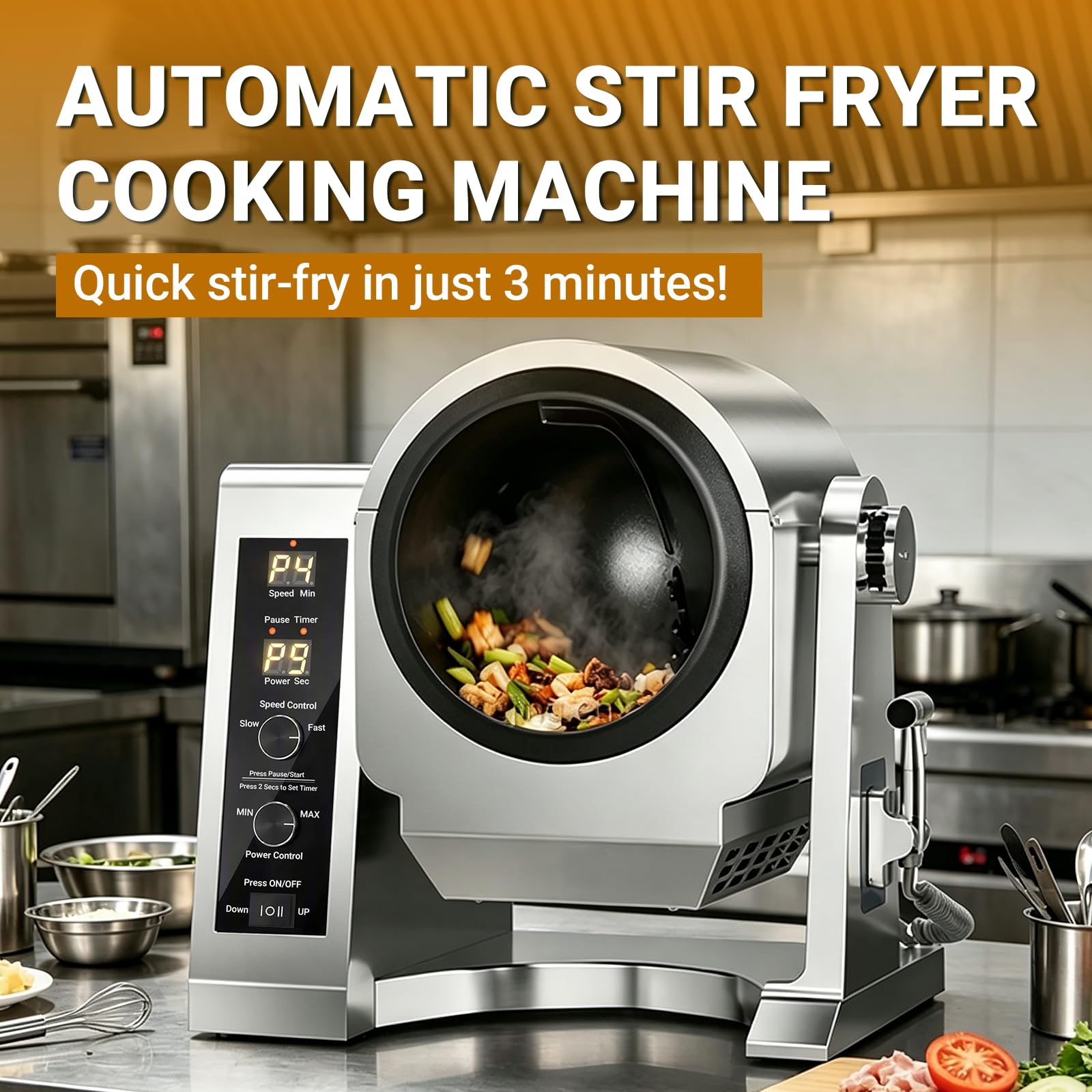 Automatic Stir Fry Machine,Commercial Food Processor 0.5kg-4.5kg