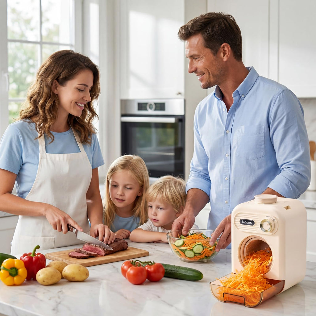 5-in-1 Electric Vegetable Slicer & Cheese Grater with One-Touch Control