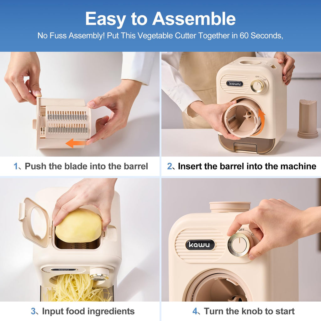 5-in-1 Electric Vegetable Slicer & Cheese Grater with One-Touch Control