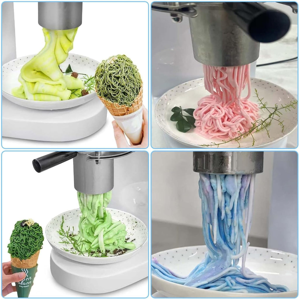 Commercial Stainless Steel Spaghetti Ice Cream Maker with 4 Shape Molds