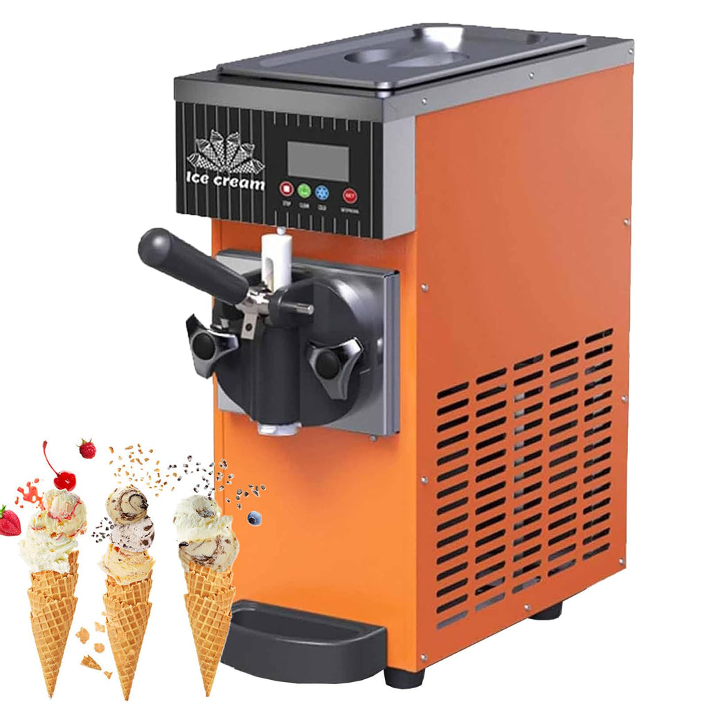 Commercial Soft Serve Ice Cream Maker with LCD Control & Auto Clean