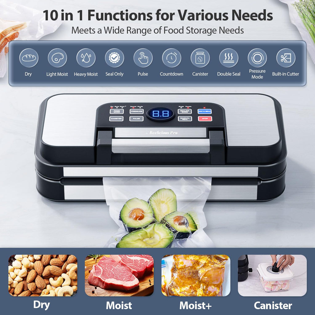 95KPa Vacuum Sealer with Double Heat Seal & Dual Pump