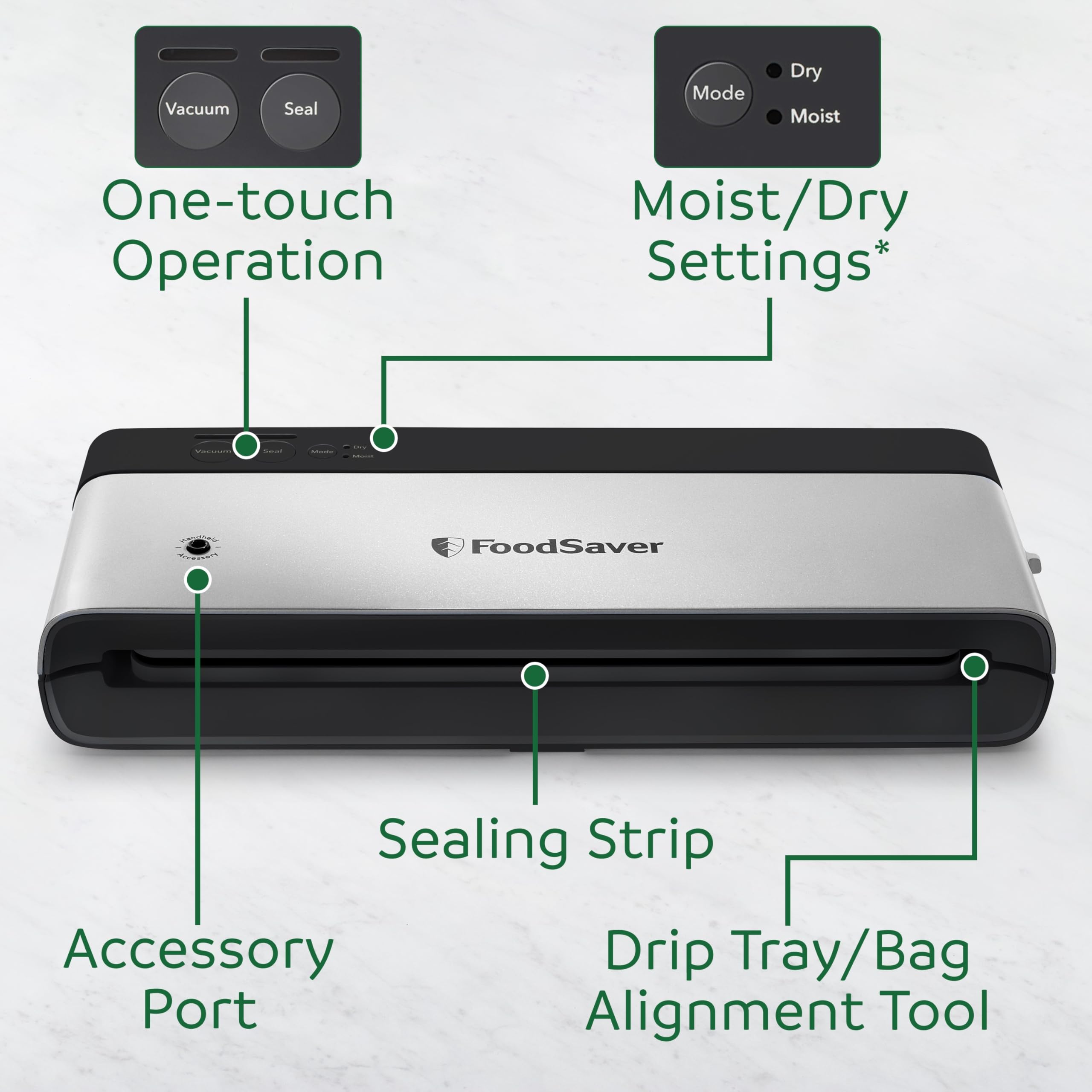 Compact Vacuum Sealer Machine with Bags & Roll for Food Storage