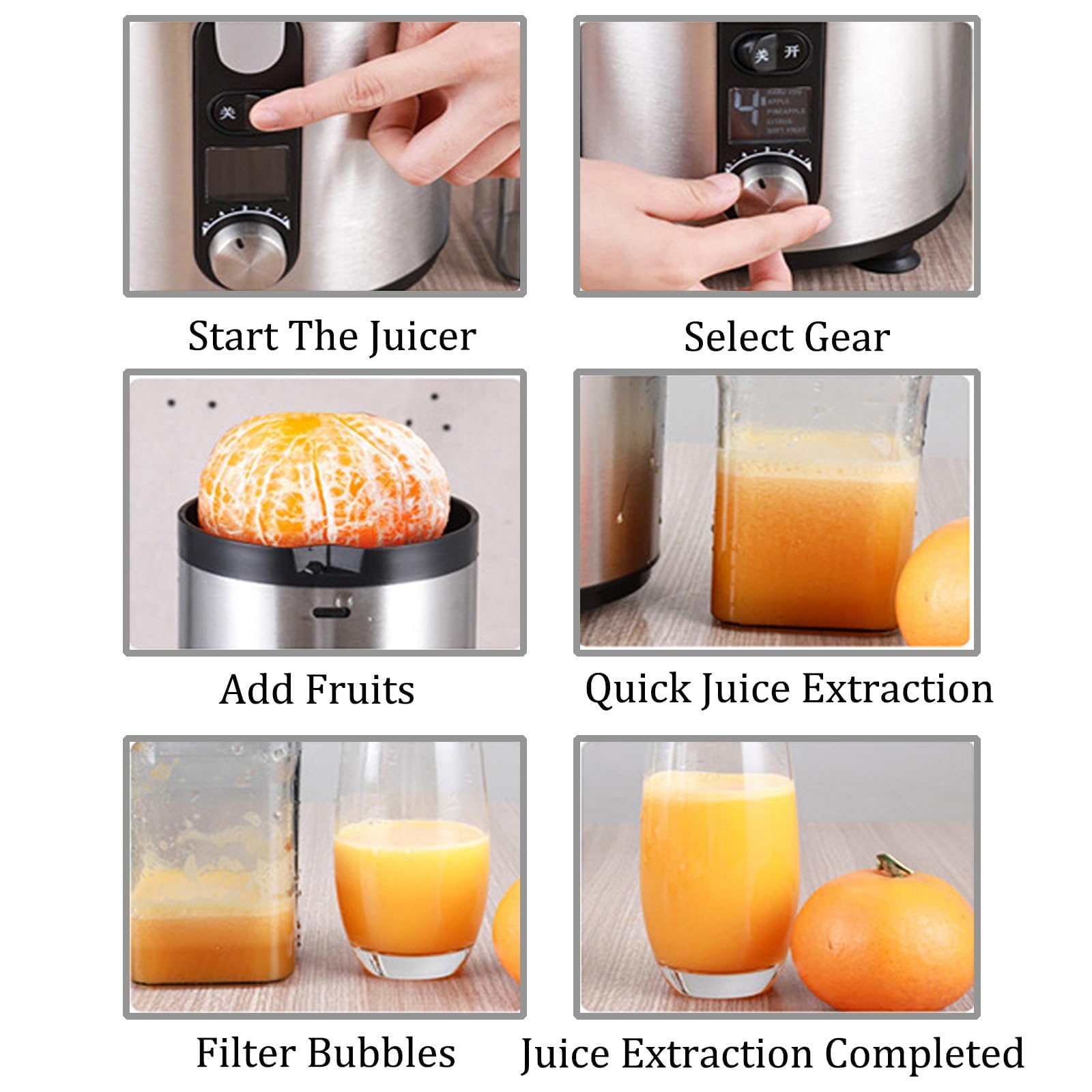 1250W Stainless Steel Centrifugal Juicer with 5-Speed Control