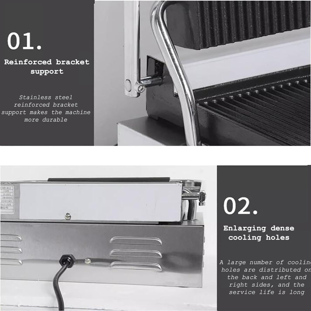 2200W Electric Panini Press & Sandwich Maker