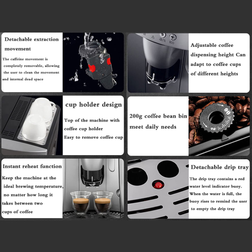 Fully Automatic Espresso Machine with Grinder & Milk Frother