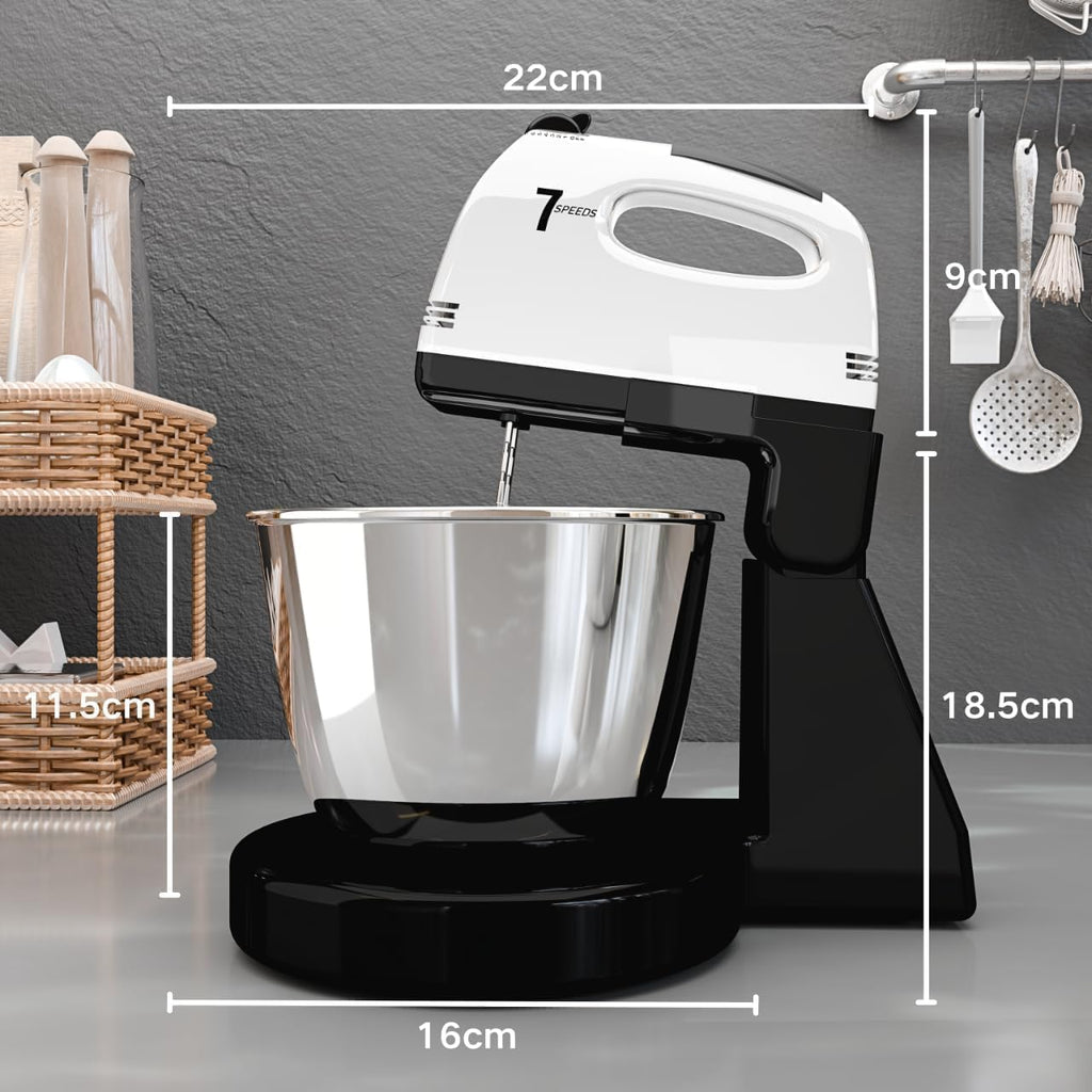 7-Speed Stand Mixer with 3QT Stainless Steel Bowl & Attachments