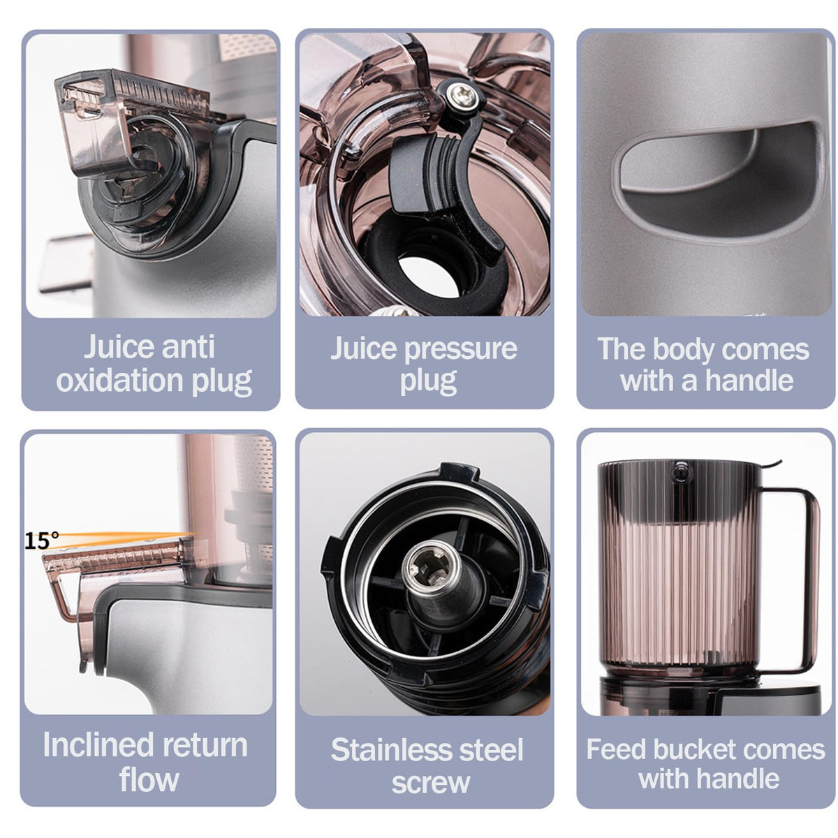 1.5L Cold Press Masticating Juicer with Large Feed Chute
