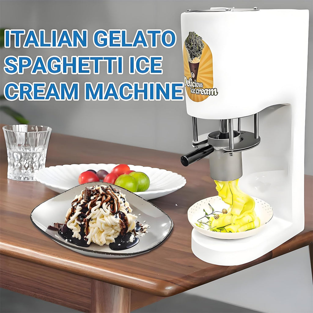 Commercial Ice Cream Spaghetti Press with 4 Shape Molds
