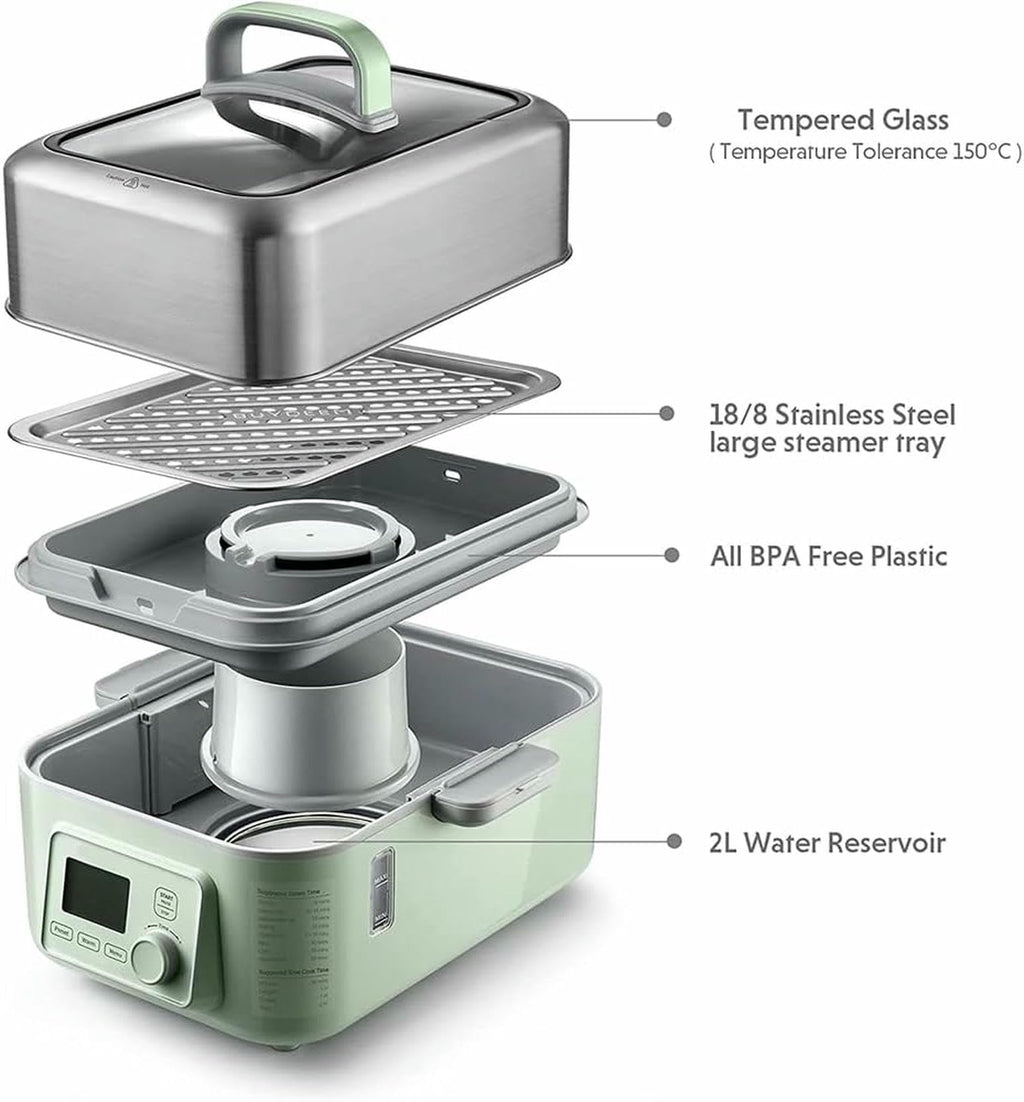 2-Tier Digital Electric Food Steamer with Auto Shut-Off