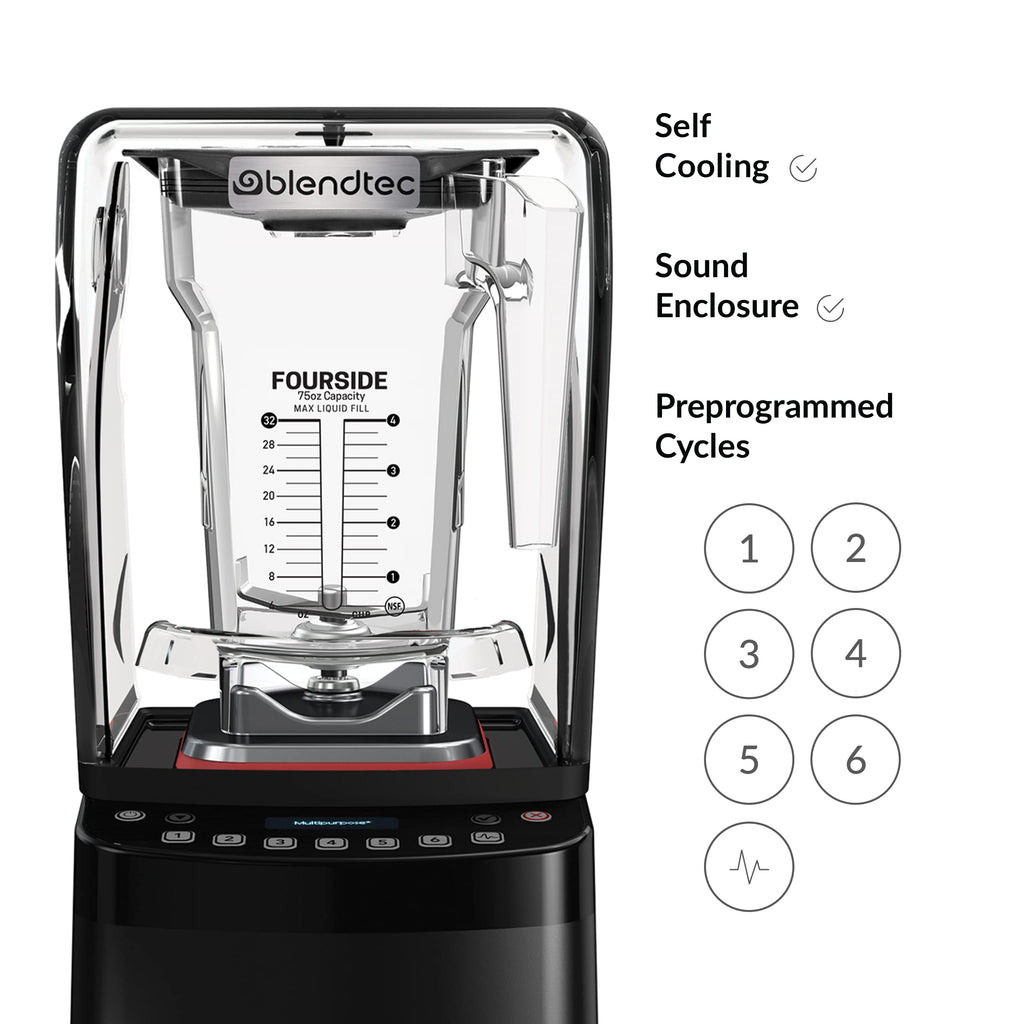 Blendtec Stealth X 885 Commercial Blender (Black) & 75oz* FourSide Jar