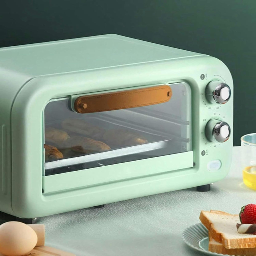 12L Retro Mini Electric Oven with Adjustable Temperature & Timer