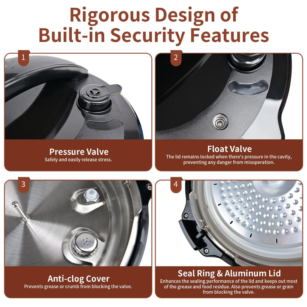 6-Quart 9-in-1 Electric Pressure Cooker with 14 Presets