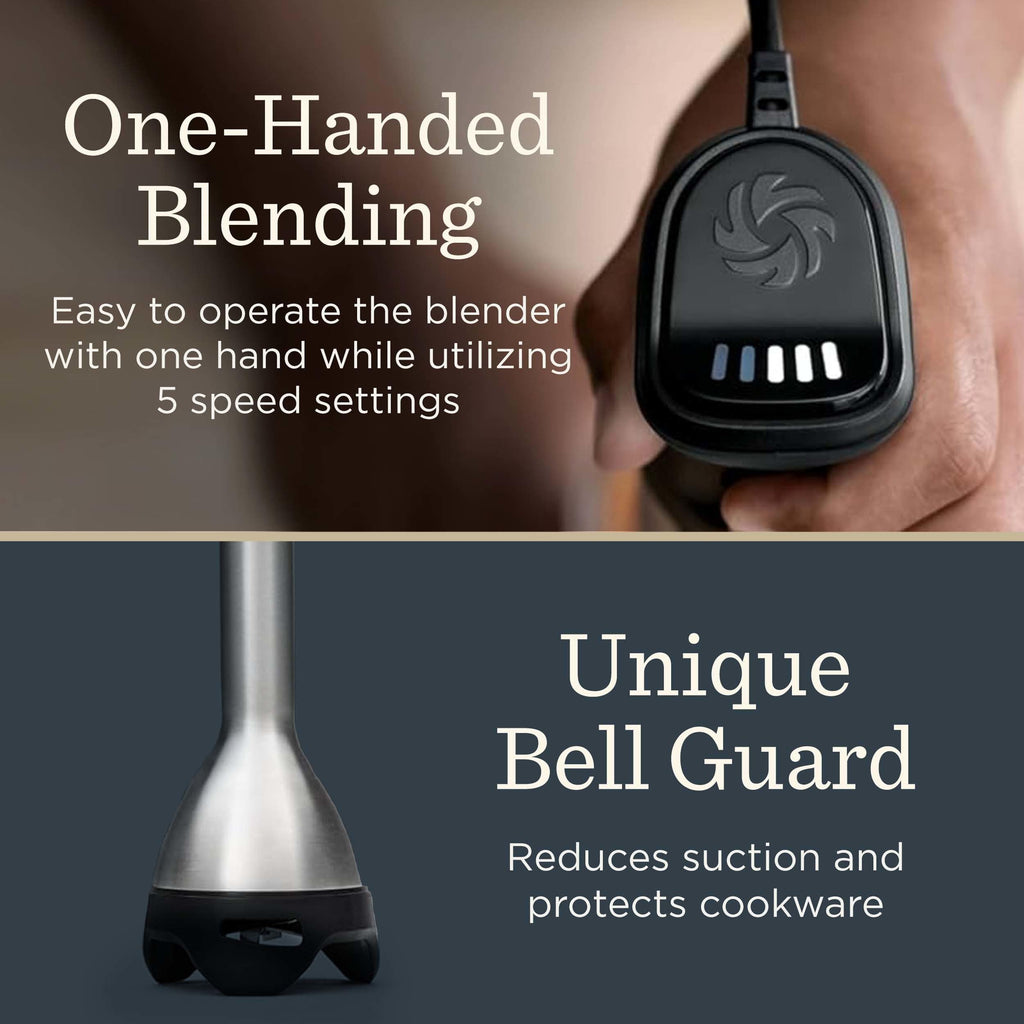 Vitamix 5-Speed Immersion Blender 3-Piece Bundle, Stainless Steel/Black