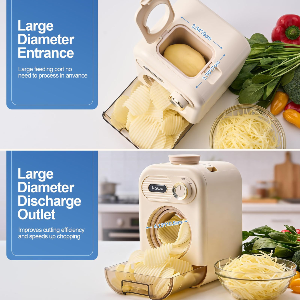 5-in-1 Electric Vegetable Slicer & Cheese Grater with One-Touch Control