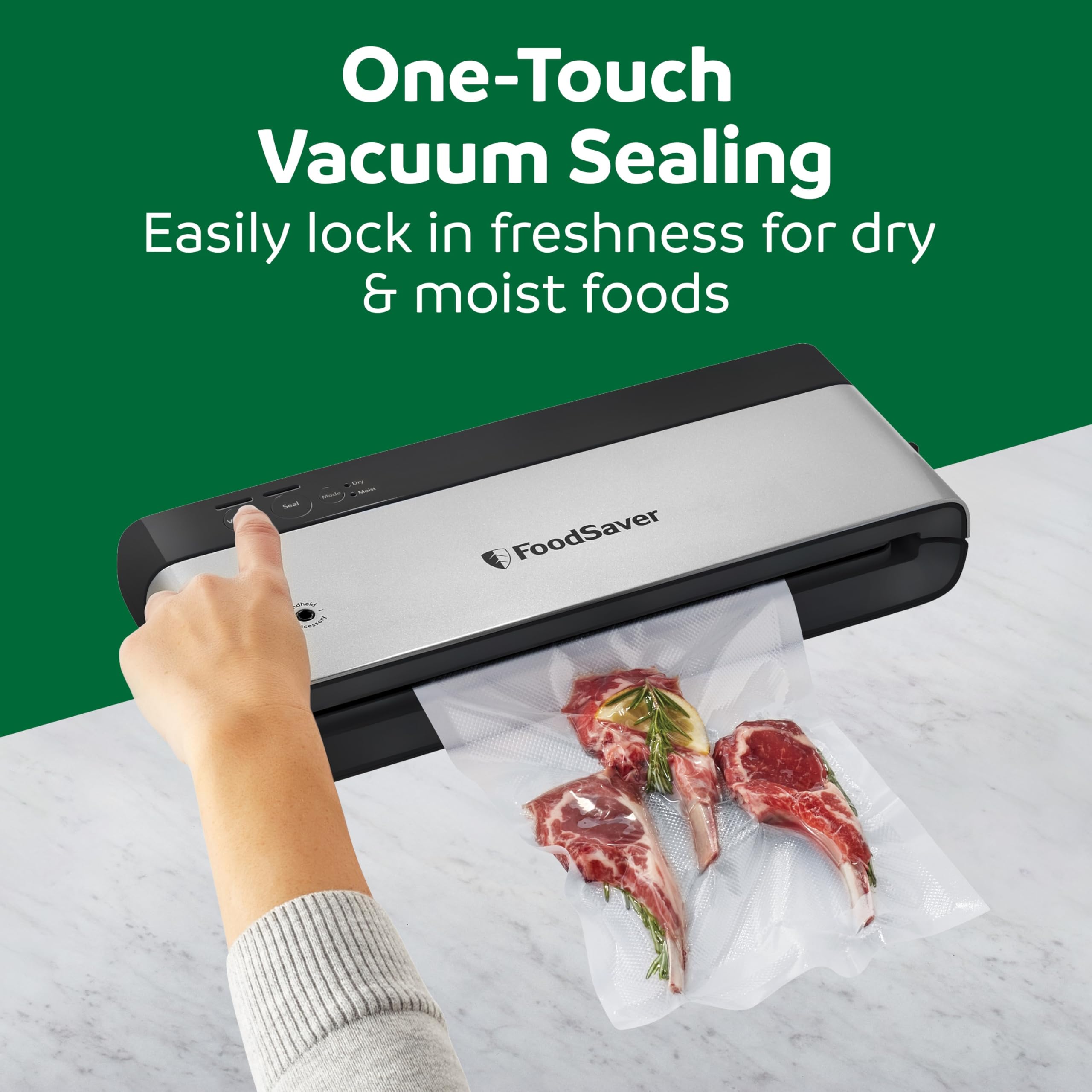 Compact Vacuum Sealer Machine with Bags & Roll for Food Storage