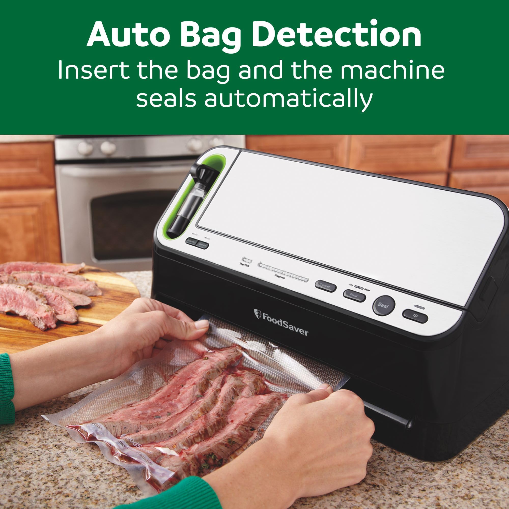2-in-1 Vacuum Sealer Machine with Automatic Bag Detection & Starter Kit