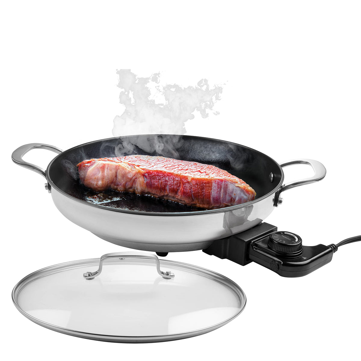 CucinaPro 1654 Stainless Steel Electric Skillet Non-Stick Interior