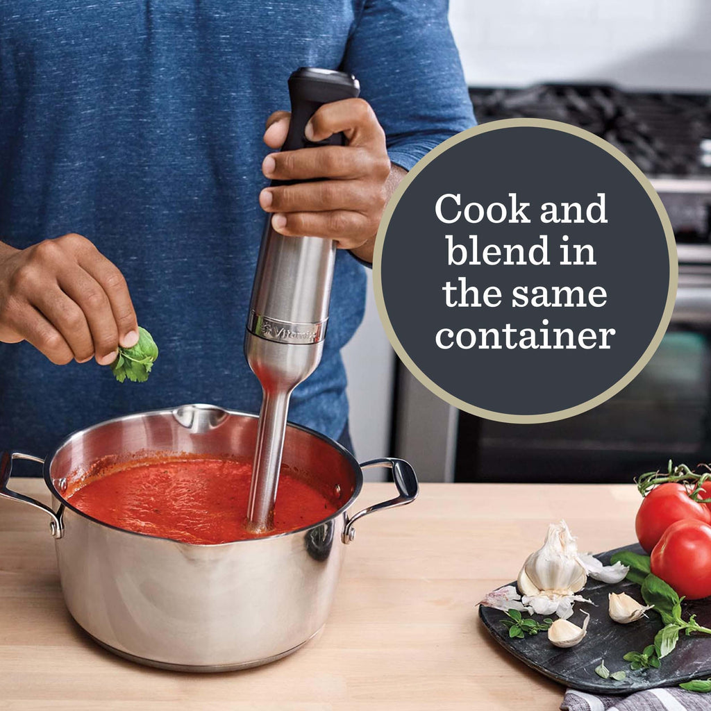 Vitamix 5-Speed Immersion Blender 3-Piece Bundle, Stainless Steel/Black