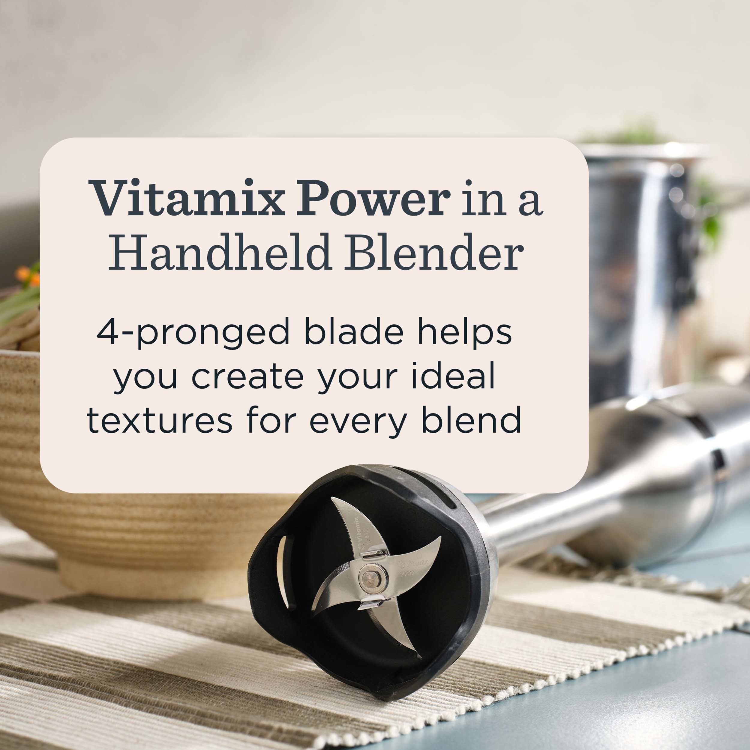 Vitamix 5-Speed Immersion Blender 3-Piece Bundle, Stainless Steel/Black