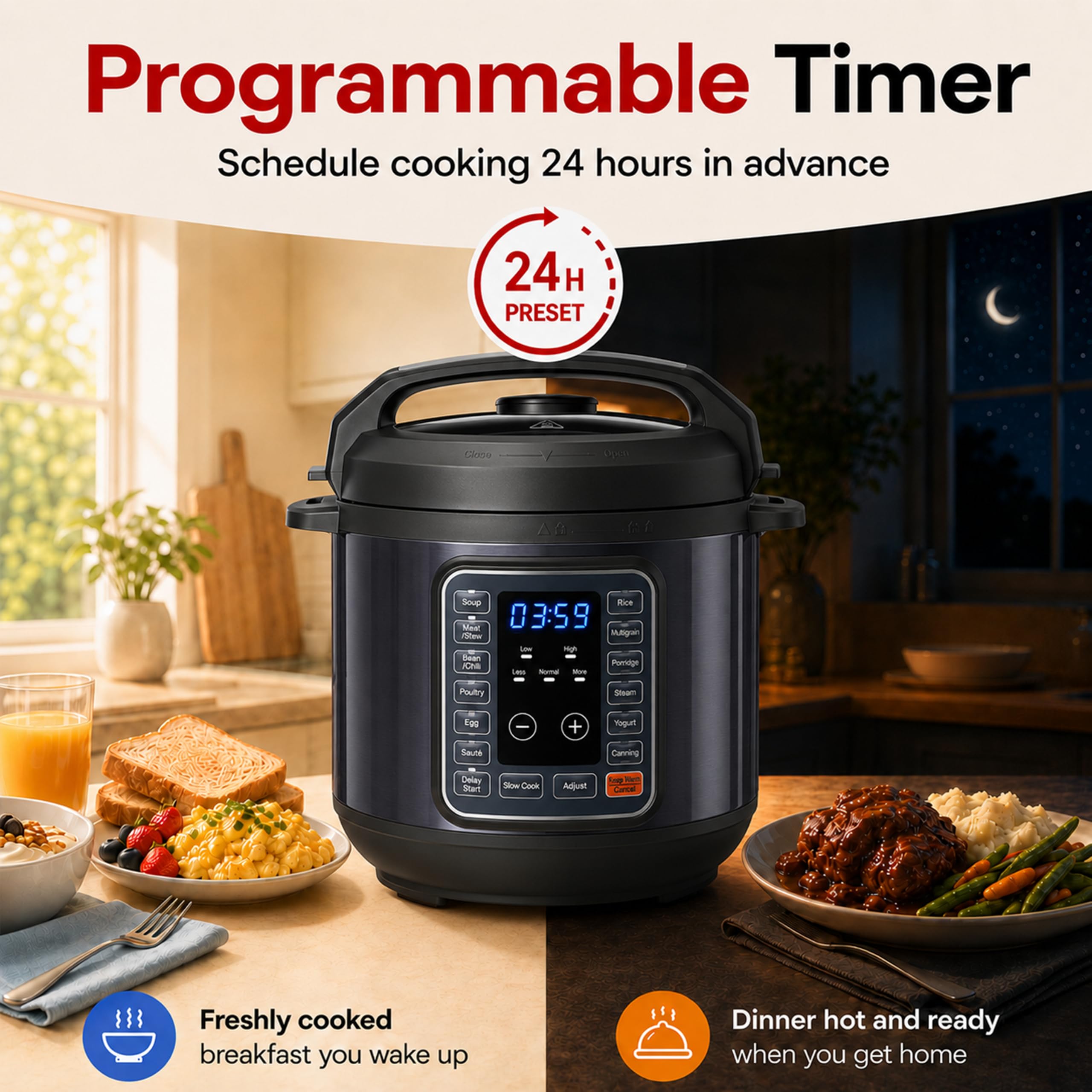 8-Quart Electric Pressure Cooker with 12 Presets