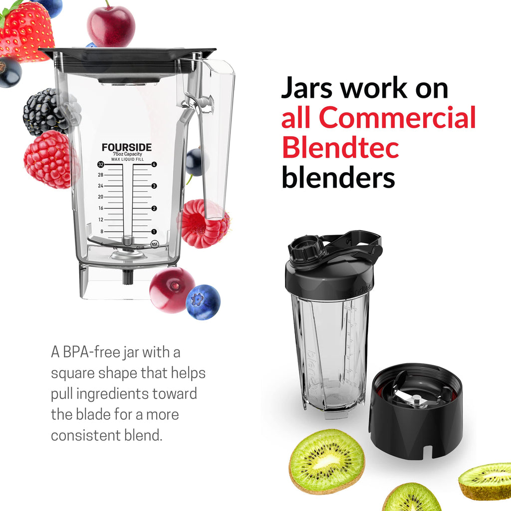 Blendtec Stealth X 885 Commercial Blender (Black) & 75oz* FourSide Jar