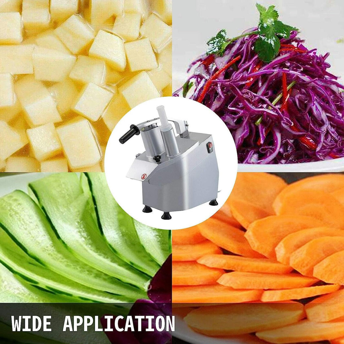 550W Commercial Food Processor with 6 Stainless Steel Blades